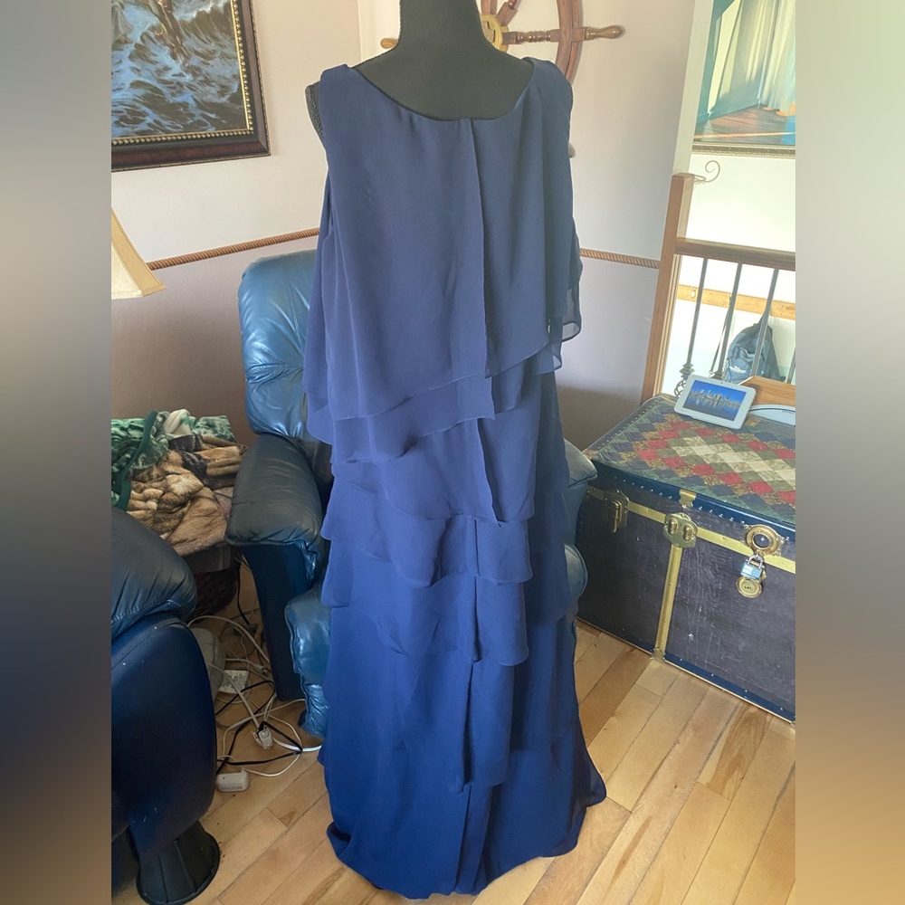 Alfred Angelo Deep Blue Layered Maxi Dress - Picture 6 of 7